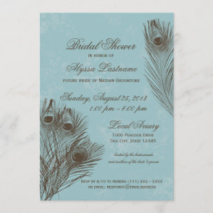 Peacock Feather Bridal Shower Invitation