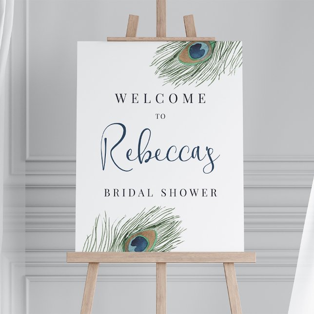 Peacock Feather Bridal Shower Welcome Sign (Creator Uploaded)