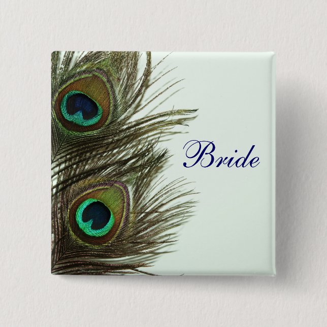 Peacock Feather Bride Pin (Front)