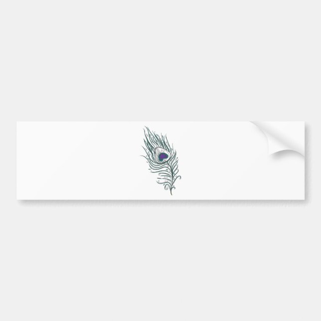 peacock feather bumper sticker (Front)