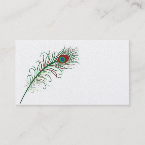 Customizable Peacock Feather Business Card