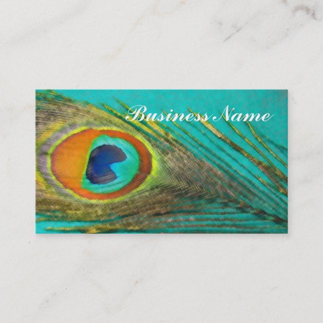 Peacock Feather Business Card (Front)
