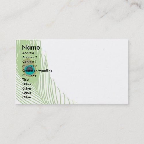 Peacock Feather Business Card Templates