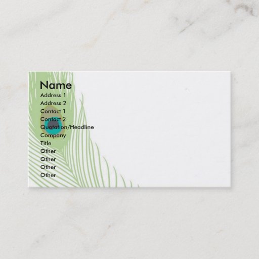 Customizable Peacock Feather Business Card Templates