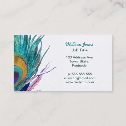 Peacock feather business card template
