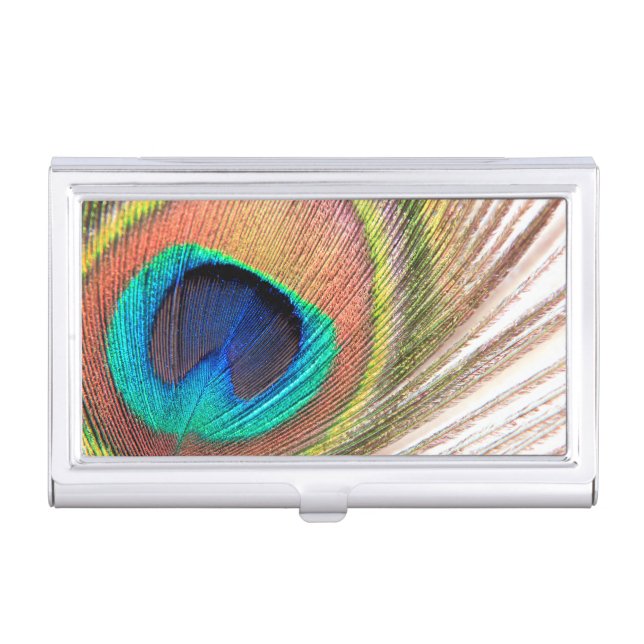 Peacock Feather Business Card Holder (Front)