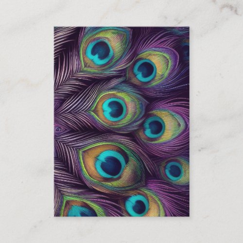 Peacock Feather Business Card Purple