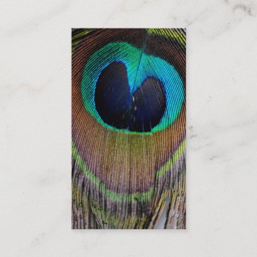 Customizable Peacock Feather Business Cards