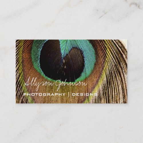 Peacock Feather Business Cards