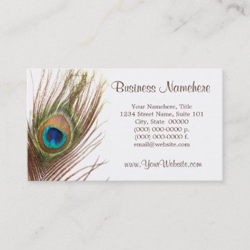 Peacock Feather Business Cards by CarriesCamera at Zazzle