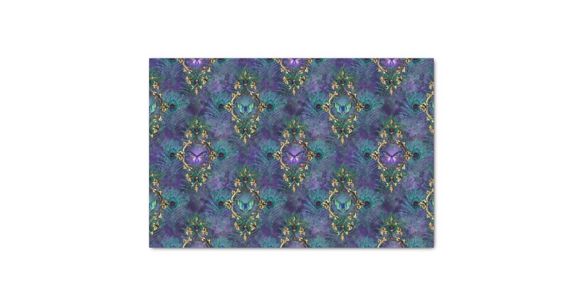 Blue White Floral Leaf Pattern Decoupage Tissue Paper | Zazzle