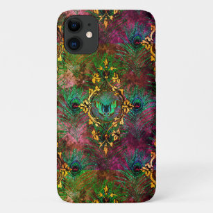 Peacock feather butterfly victorian elegant purple iPhone 11 case