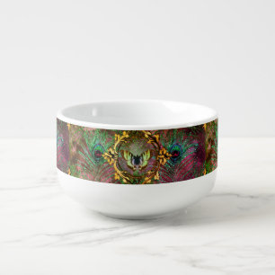 Peacock feather butterfly victorian elegant purple soup mug