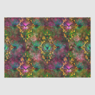 Peacock feather butterfly victorian elegant purple tissue paper
