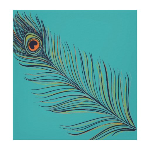 Peacock Feather Gallery Wrapped Canvas