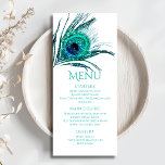 Peacock Feather Chic Glitter Turquoise Bat Mitzvah Menu<br><div class="desc">This design features an elegant turquoise glitter peacock feather on a white background with your Bat Mitzvah Menu information below. Personalize by editing the text in the text boxes. Designed for you by Evco Studio www.zazzle.com/store/evcostudio #mitzvah #batmitzvah #eventplanner #mazeltov #jewish #mitzvahswag #party #jewishlife #wedding #kosher #mitzvahlife #corporateevents #mitzvahparty #partyplanner #partyplanning...</div>