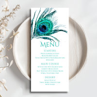 Peacock Feather Chic Glitter Turquoise Bat Mitzvah