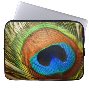 Peacock Feather Close-up photo Laptop Sleeve