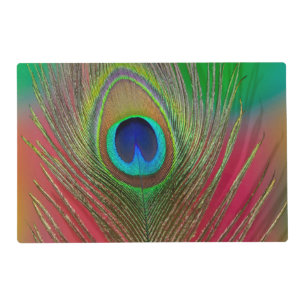 Peacock feather close-up placemat