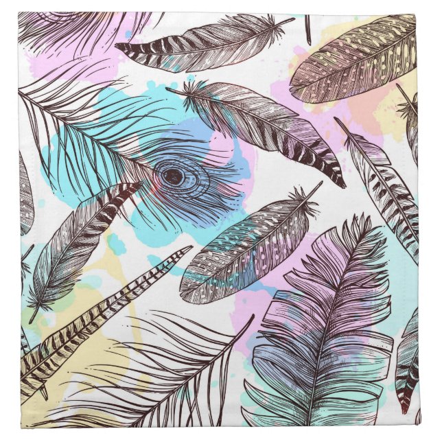 Peacock Feather Cloth Napkin (Front)