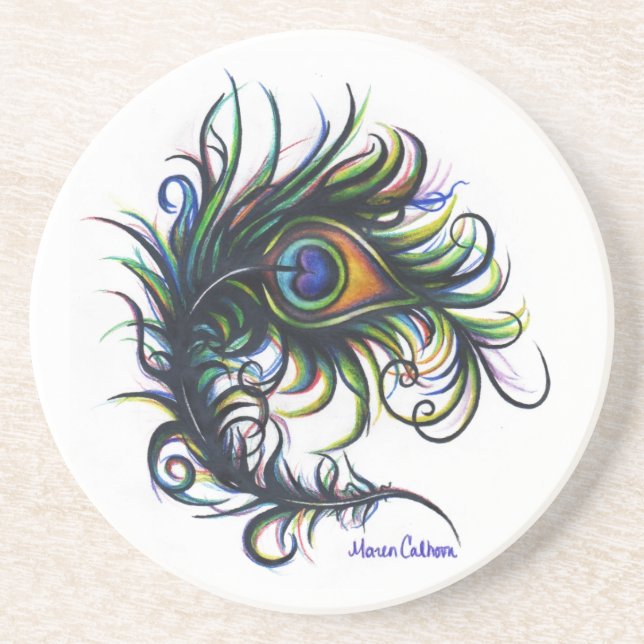 Peacock Feather Coaster (Front)
