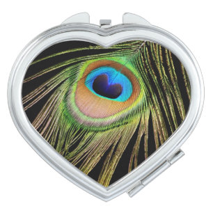 Peacock Feather Compact Mirror