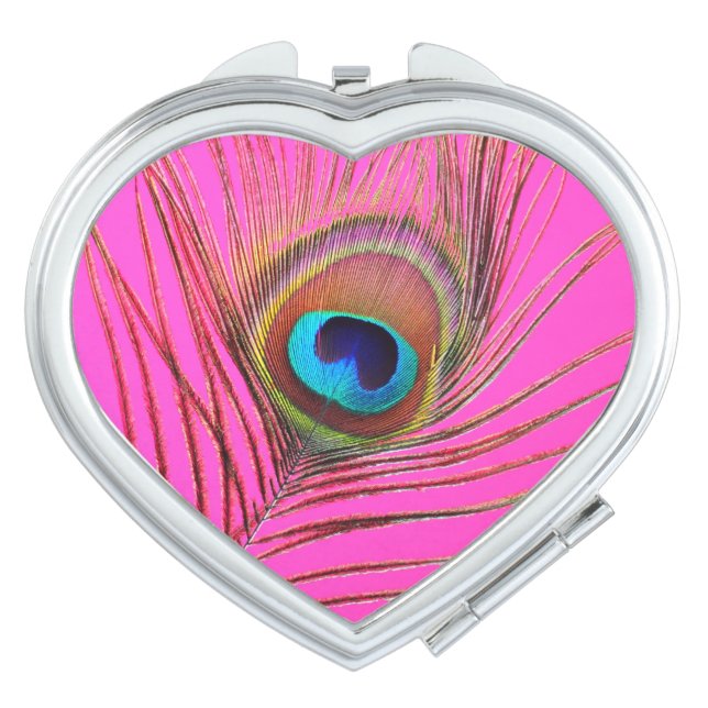 Peacock Feather Compact Mirror (Front)