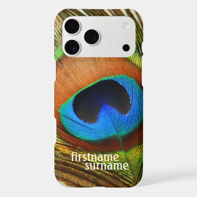 Peacock Feather Custom Name Iphone Case (Back)