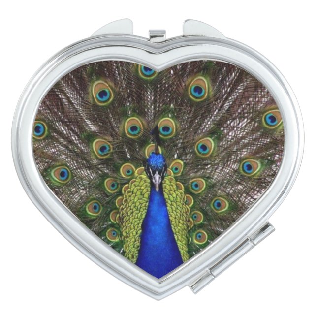 Peacock Feather Display Photo Compact Mirror (Front)