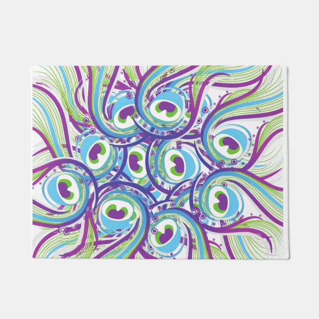 Peacock feather  doormat (Front)