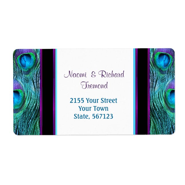 Peacock  Feather Drama -  Address Label (Front)