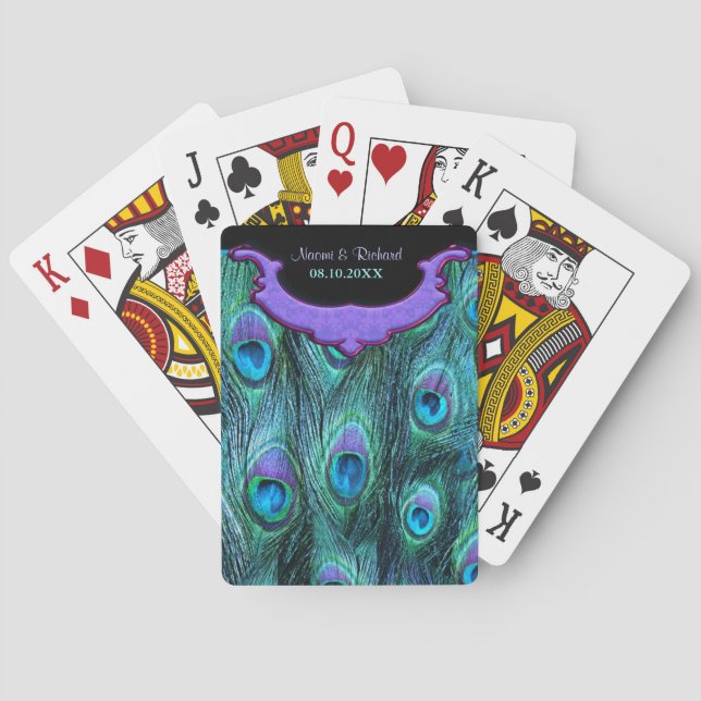 Peacock Feather Drama - Customize Poker Cards (Back)
