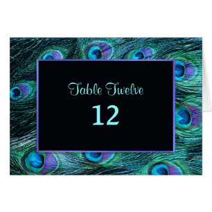 Peacock Feather Drama - Table Seating Number Cards