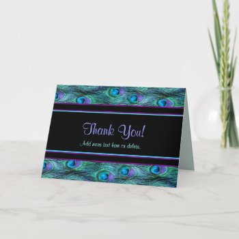 Peacock Feather Drama - Thank You by SpiceTree_Weddings at Zazzle