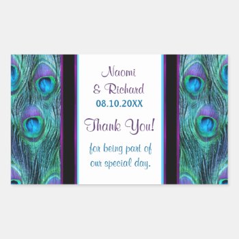Peacock Feather Drama - Thank You Seal - Customize by SpiceTree_Weddings at Zazzle