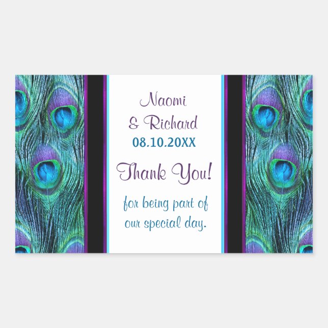 Peacock Feather Drama - Thank You Seal - Customize (Front)