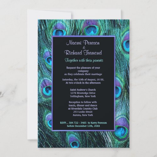 Peacock Feather Drama _ Wedding Invitation