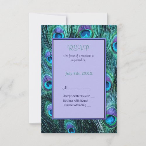 Peacock Feather Drama Wedding Invitation - RSVP