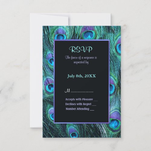 Peacock Feather Drama Wedding Invitation _ RSVP