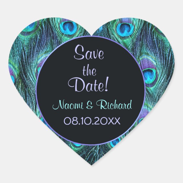 Peacock Feather Drama - Wedding Seal - Customize (Front)