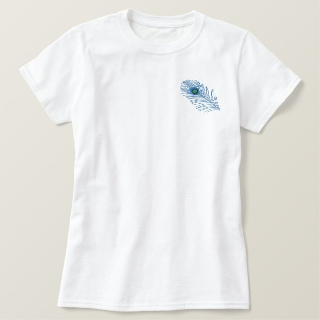 Peacock Feather Embroidered Shirt (Design Front)