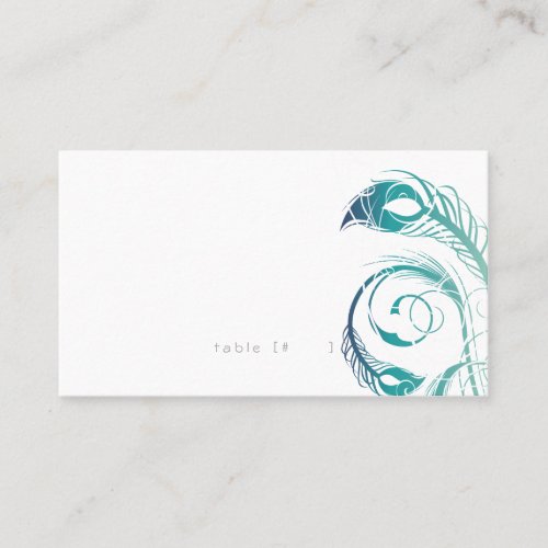 Peacock Feather Escort Card Business Card Templates