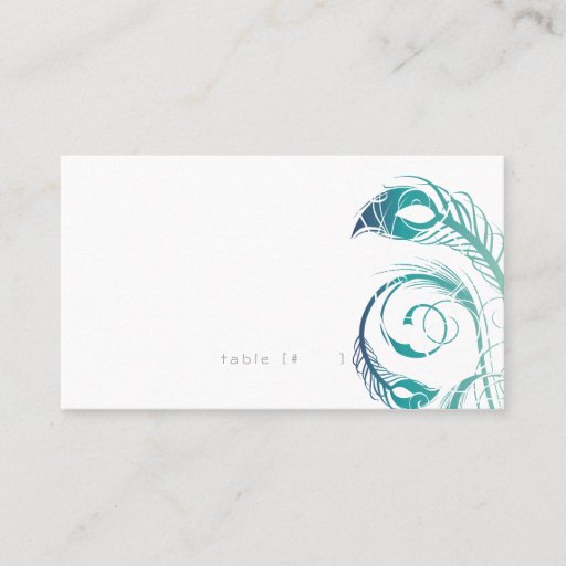 Customizable Peacock Feather Escort Card Business Card Templates