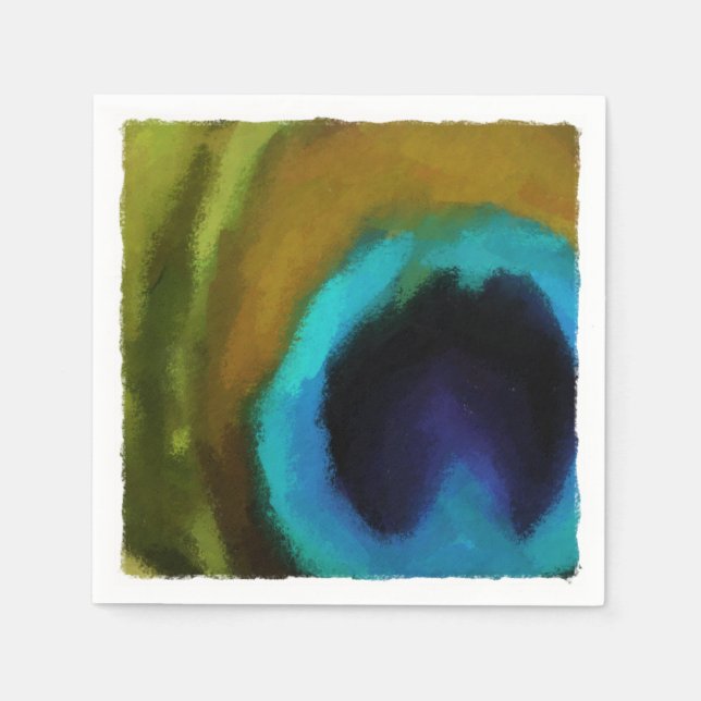 Peacock Feather Eye Paper Napkins (Front)