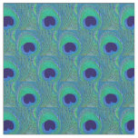 Peacock Feather Fabric - Green Blue Navy Teal