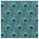 Peacock Feather Fabric - Green, Teal, Blue, Black