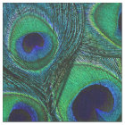 Peacock Feather Fabric - Green Teal Blue Navy