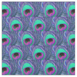 Peacock Feather Fabric Green Teal Purple Pink Blac