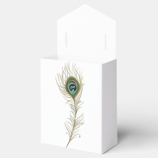 Peacock Feather Favor Boxes (Opened)