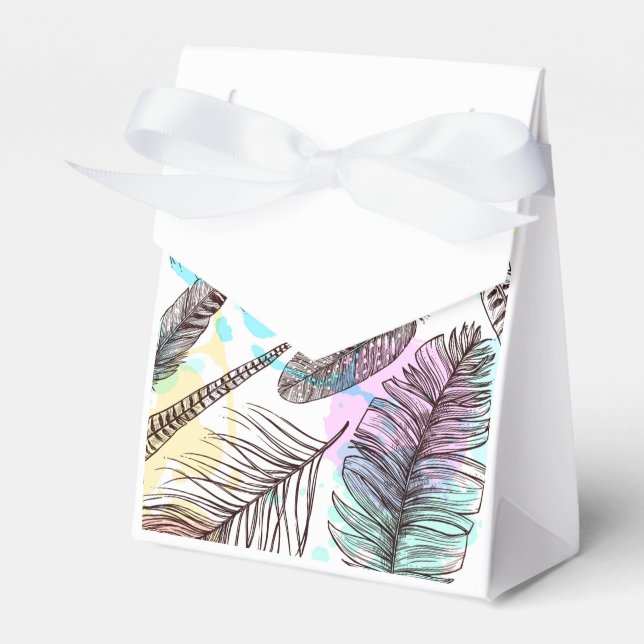 Peacock Feather Favor Boxes (Front Side)